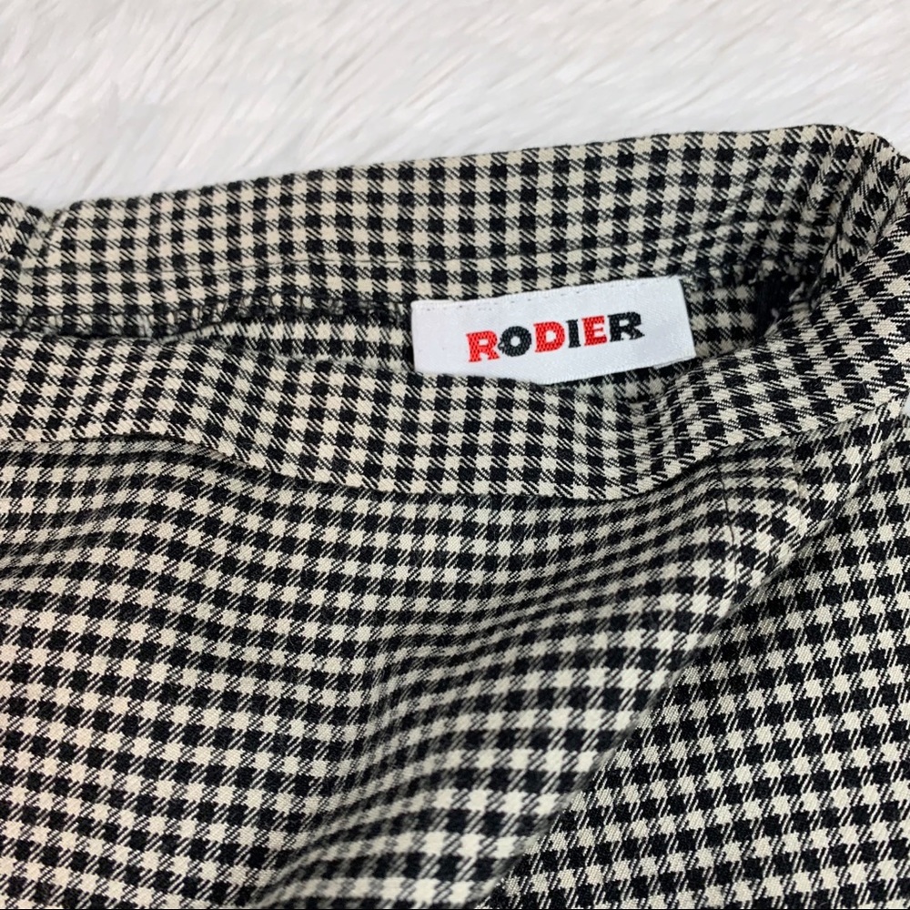 Rodier Women check plaid wool blend pencil skirt high waisted - Picture 10 of 10